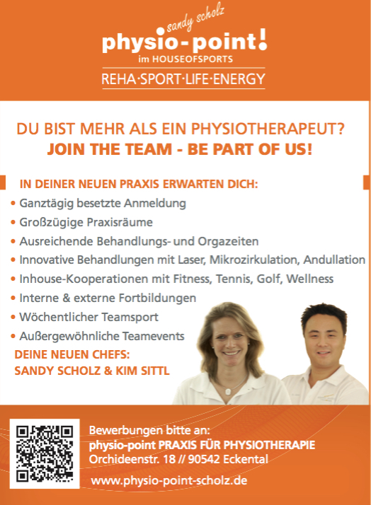 DU BIST MEHR ALS EIN PHYSIOTHERAPEUT? JOIN THE TEAM BE PART OF US